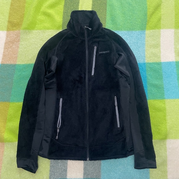 Patagonia Polartec Pile Fleece Full Zip Black Jacket - Picture 1 of 6